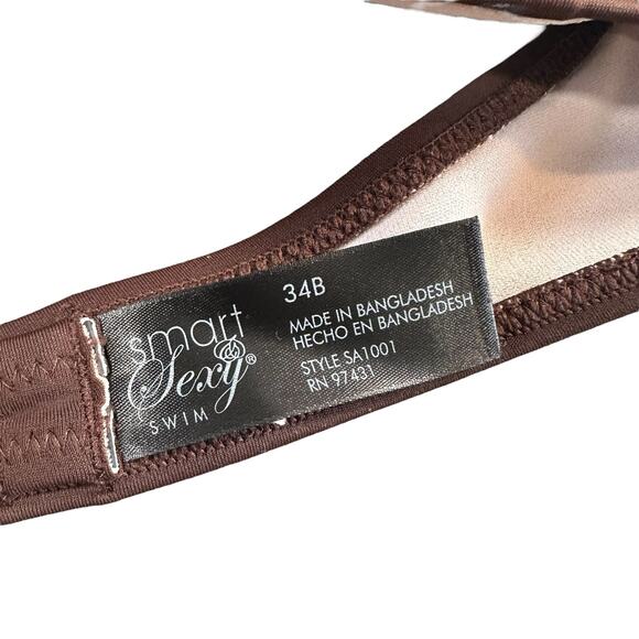 Smart and Sexy Swim Secret The Getaway Halter Bikini Swim Top Espresso Size 34B - Picture 7 of 8